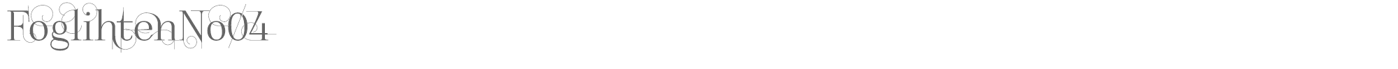 Sample characters Foglihten No 04 Font
