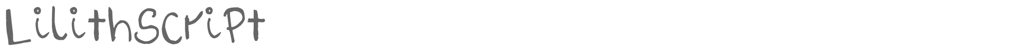 Sample characters Lilith Script Font