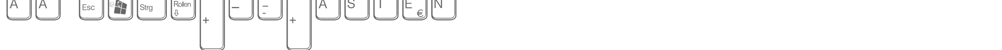 Sample characters Aa Qwertz-Tasten Font