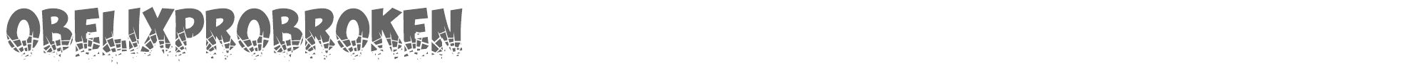 Sample characters Obelix Pro Broken Font