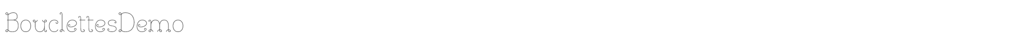 Sample characters Bouclettes Font