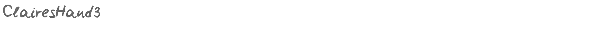 Sample characters Claires Hand 3 Font