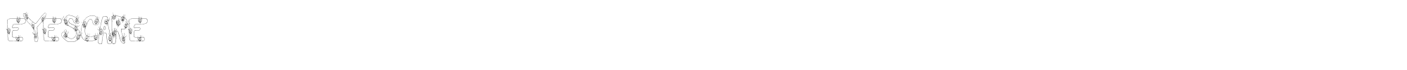 Sample characters Eye Scare Font