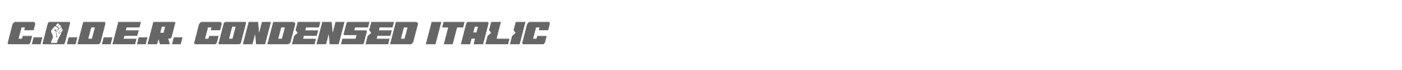 C.O.D.E.R. coderconditalic.ttf font preview