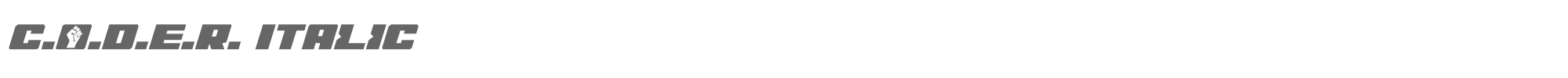 C.O.D.E.R. coderitalic.ttf font preview