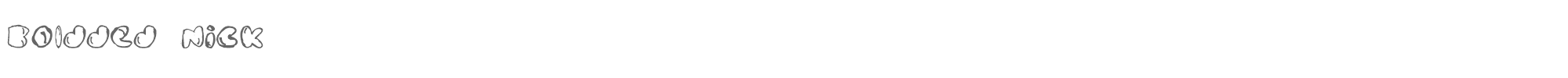 Sample characters Boldded Nick Font