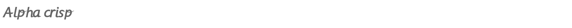Sample characters Alpha Crisp Font