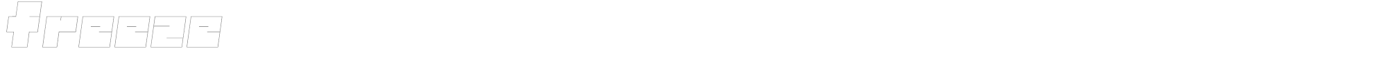 Sample characters Freeze Font