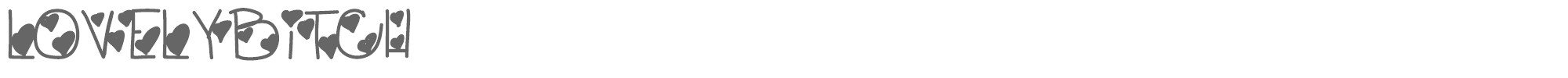Sample characters Lovely Bitch Font