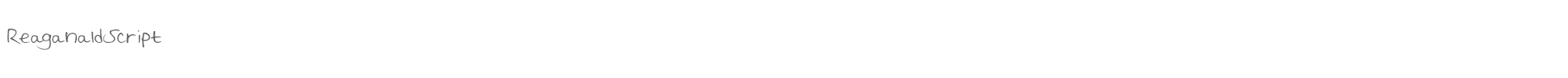 Sample characters Reaganald Script Font