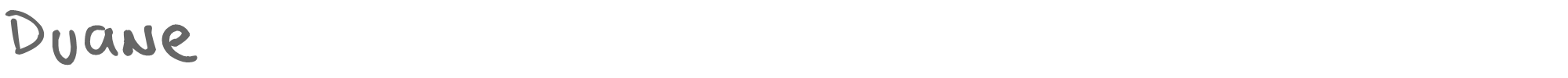 Sample characters Duane Font