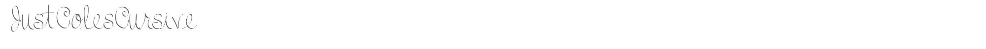 Sample characters Just Coles Cursive Font
