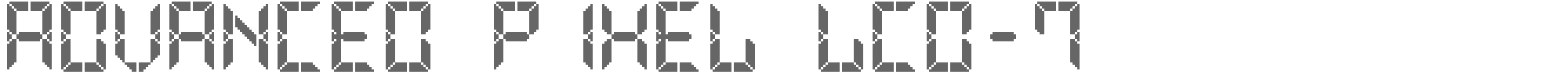 Sample characters Advanced Pixel LCD-7 Font
