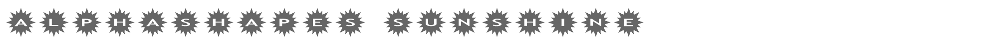 Sample characters AlphaShapes Sunshine Font