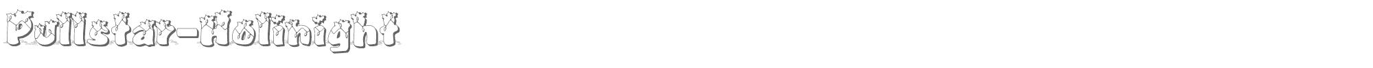 Sample characters Pullstar Holinight Font