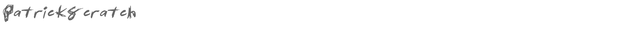 Sample characters Patrick Scratch Font