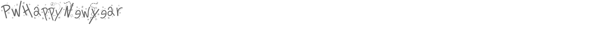 Sample characters PW Happy New Year Font
