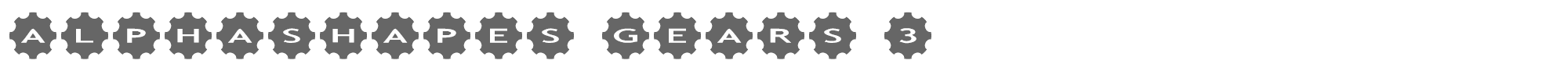 Sample characters AlphaShapes Gears 3 Font