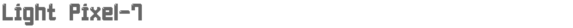 Sample characters Light Pixel-7 Font
