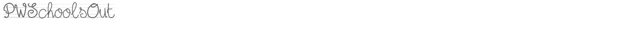 Sample characters PW Schools Out Font