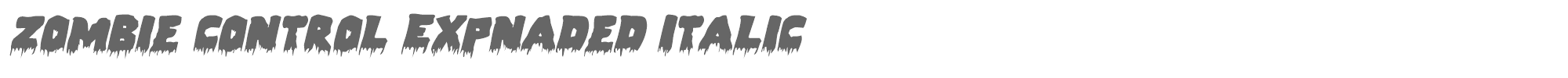 Zombie Control zombiecontrolexpandital.ttf font preview