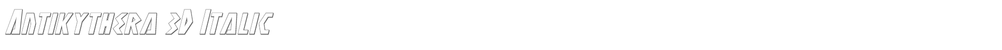 Antikythera antikythera3dital.ttf font preview