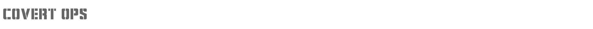 Sample characters Covert Ops Font