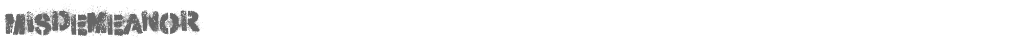 Sample characters Misdemeanor Font