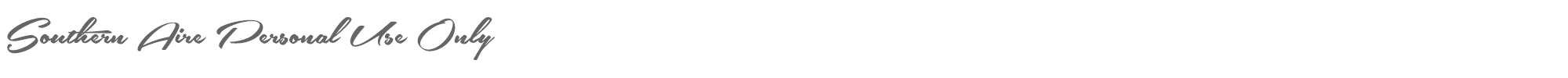 Sample characters Southern Aire Font
