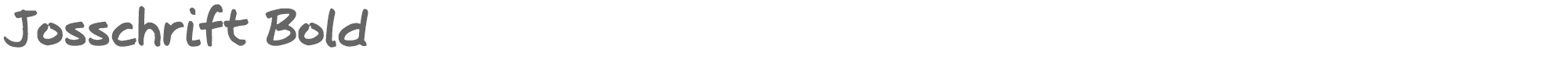 Sample characters Josschrift Bold Font