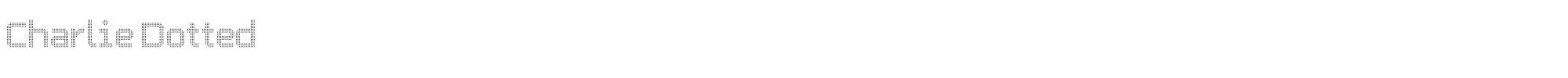 Sample characters Charlie Dotted Font