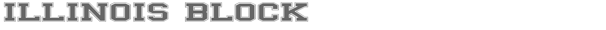 Sample characters Illinois Block Font
