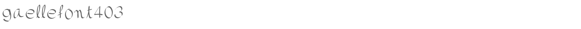 Sample characters Gaellefont 403 Font