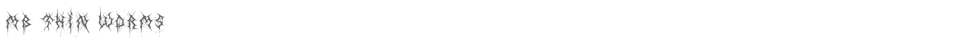 Sample characters MB Thin Worms Font