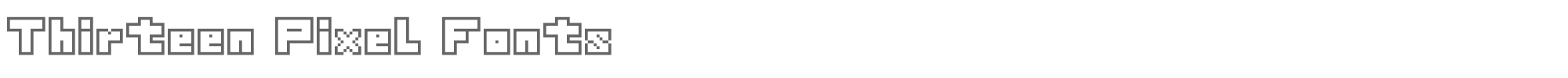 Sample characters Thirteen Pixel Fonts Font