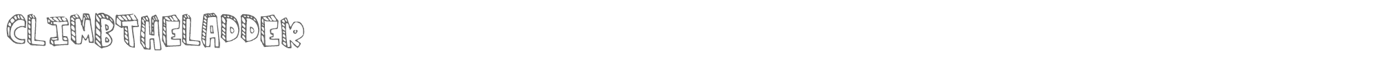 Sample characters Climb the ladder Font
