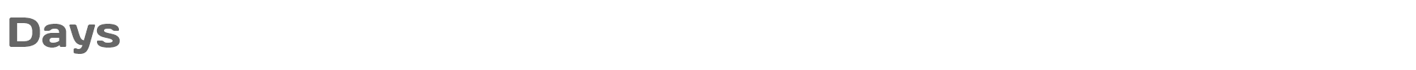 Sample characters Days Font