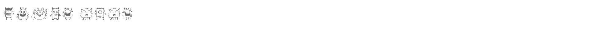 Sample characters Space Dude Font