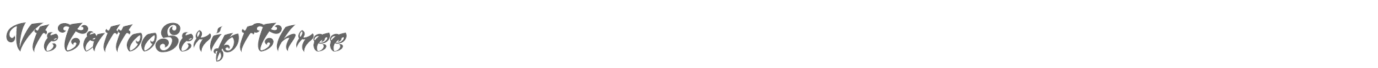 Sample characters VTC Tattoo Script Three Font