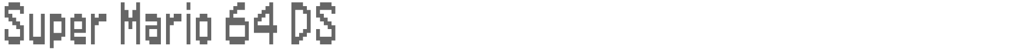 Sample characters Super Mario 64 DS Font