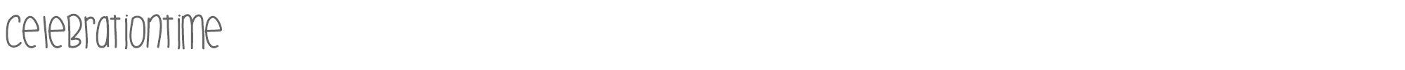 Sample characters Celebration Time Font