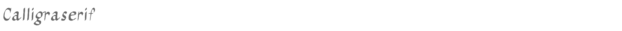 Sample characters Calligraserif Font