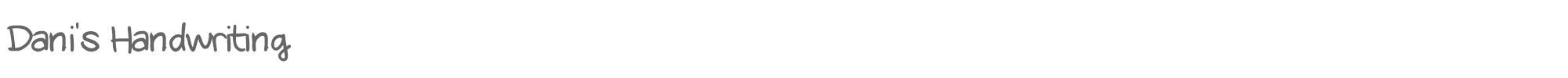 Sample characters Dani's Handwriting Font