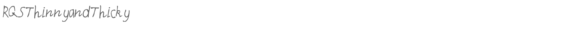 Sample characters RQS Thinny and Thicky Font