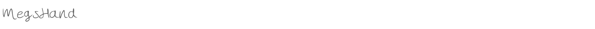 Sample characters Megs Hand Font