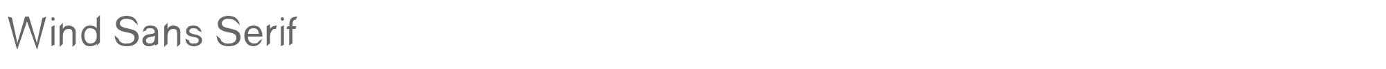 Sample characters Wind Sans Serif Font