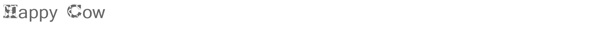 Sample characters Happy Cow Font
