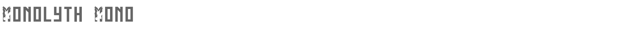 Sample characters Monolyth Mono Font