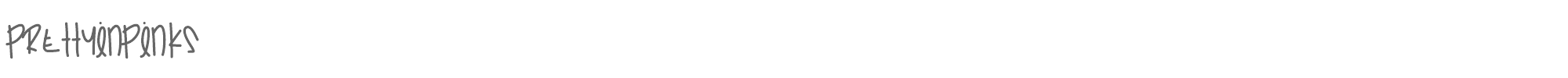 Sample characters Pretty In Pinks Font