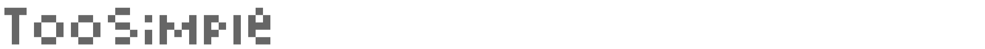 Sample characters TooSimple Font